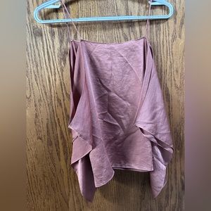 Express Satin Cold Shoulder Top